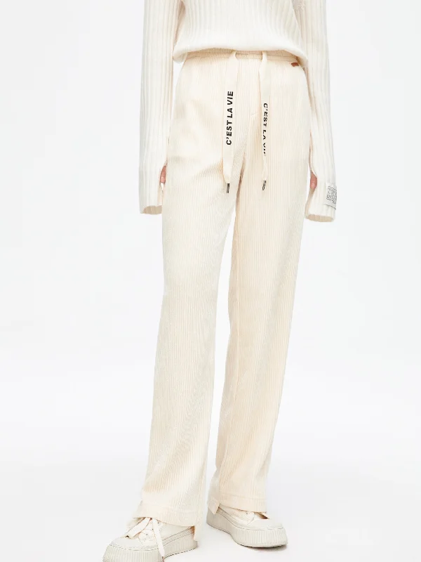 Express your style with fashionable women’s clothing   Corduroy White Pants