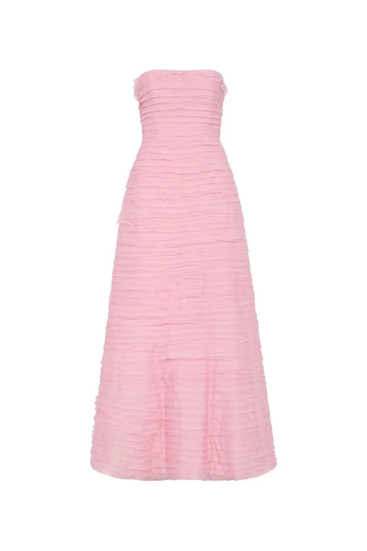 Refresh your closet with chic and comfy styles   Soundscape Maxi Dress Chalk Pink by Aje