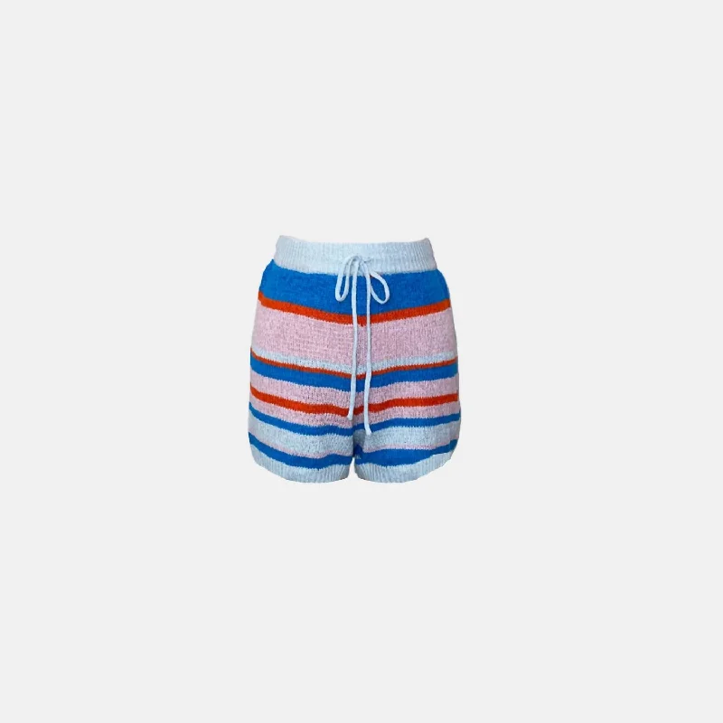 Designer-inspired women’s fashion at affordable prices   Ivy Knit Shorts In Blue Stripes