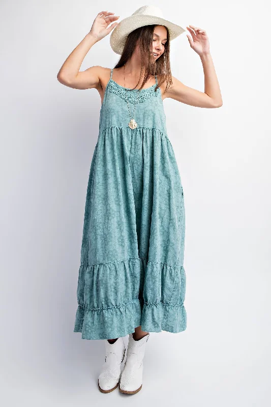 Everyday essentials for a stylish wardrobe   Jade Embroidered Vintage Wash Midi Dress