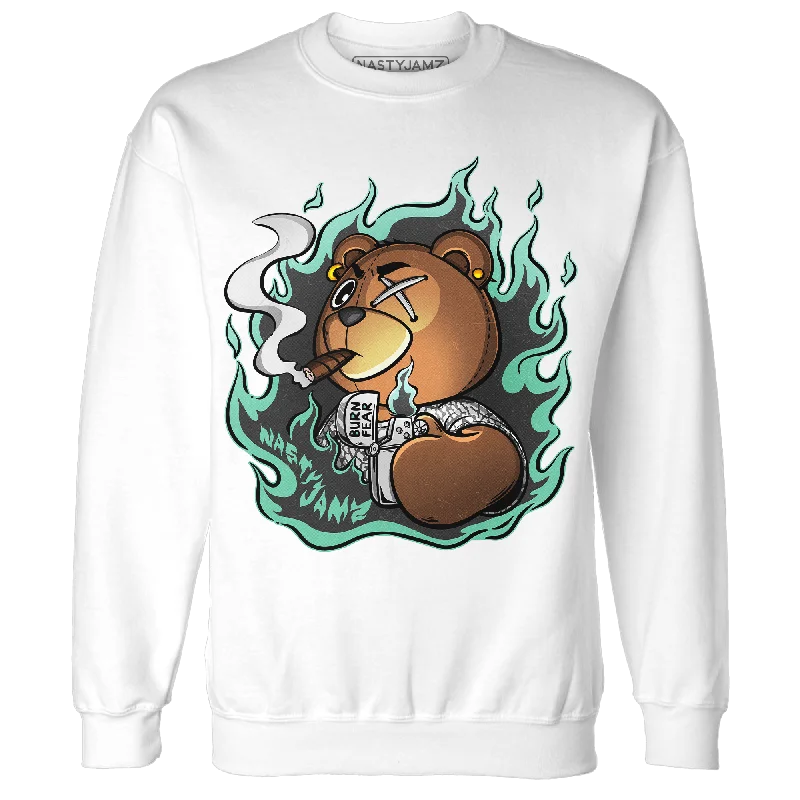 Cozy women’s clothing for the colder months   NastyJamz Green Glow 3s Sweatshirt Match BER Burn Fear