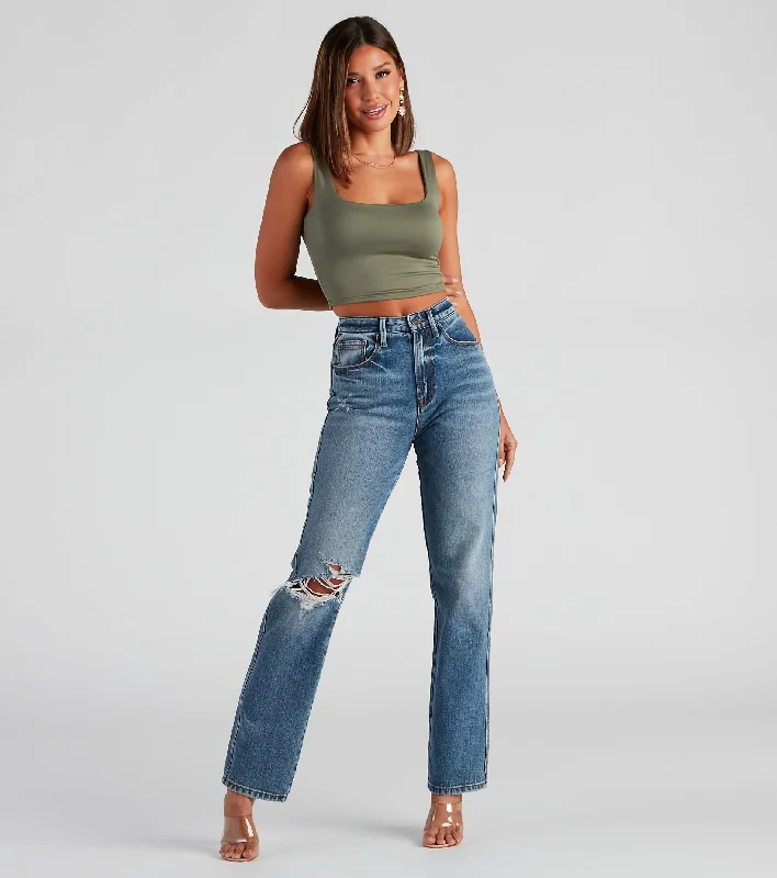 Clothing that’s as bold as you are   Jay High-Rise Straight Denim Jeans