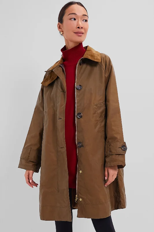Luxurious fabrics and modern designs for women   Sand Hartwick Wax Coat