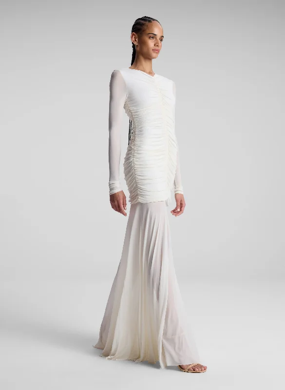 Versatile fashion options for every occasion   Fawn Ruched Mesh Maxi Dress