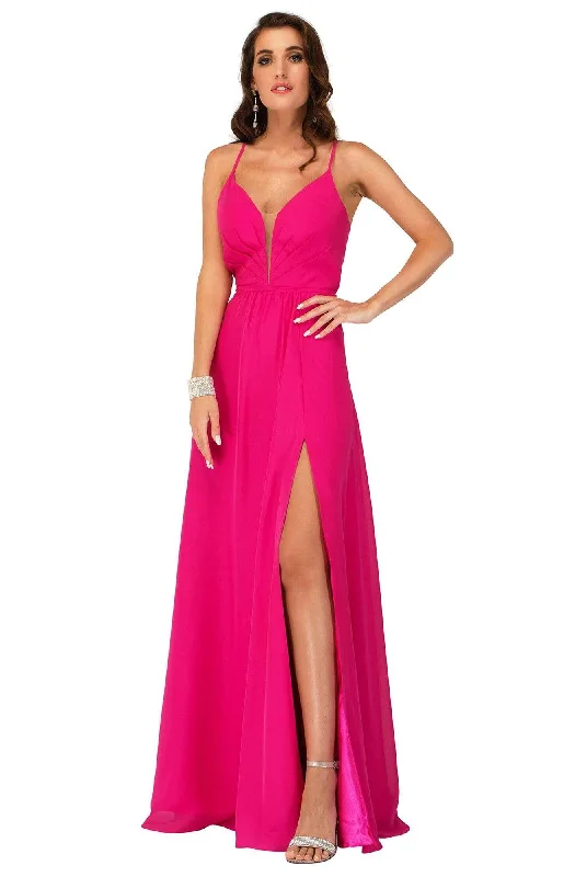 Women’s fashion that reflects your personality   Cecilia Couture - 2123 Lace-up Back A-line Long Dress