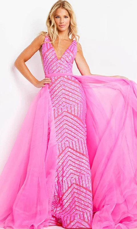 The ultimate destination for women’s clothing Jovani 25833 - Plunging Sequined Dress with Tulle Overskirt The ultimate destination for women’s clothing Jovani 25833 - Plunging Sequined Dress with Tulle Overskirt